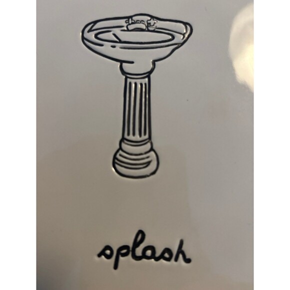 Set of 3 Bone white & Black Silhouette Bathroom Plaques- - Picture 7 of 9